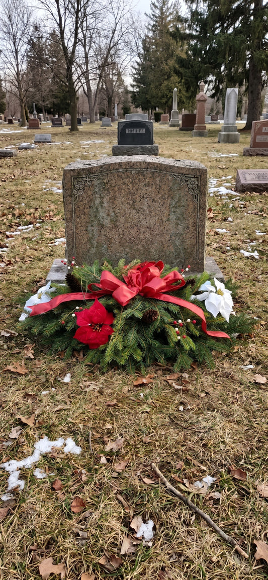 6 foot Grave Blanket-Red & White