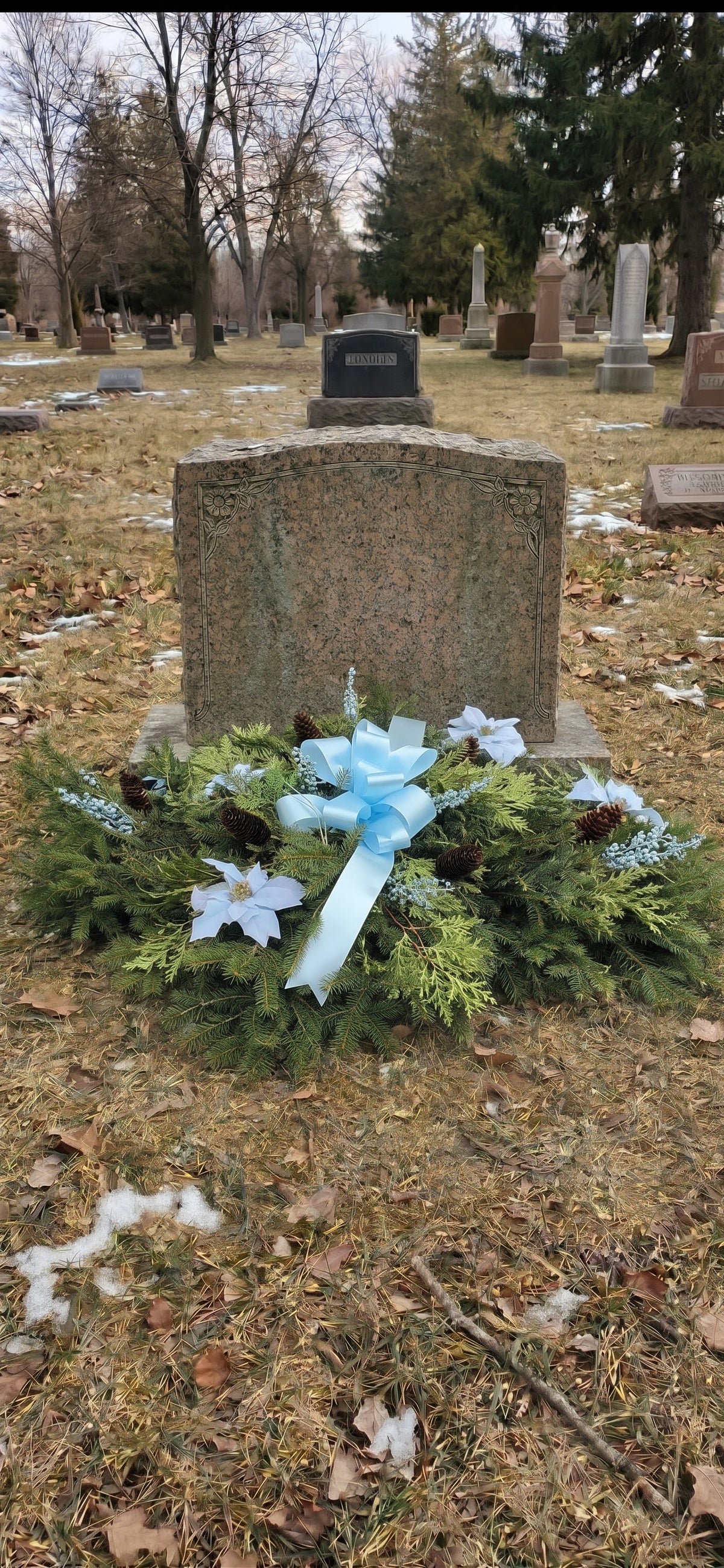 4 Foot Grave Blanket-Light Blue