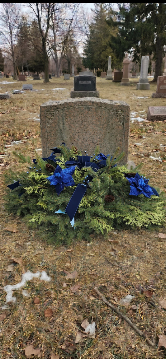 4 Foot Grave Blanket-Dark Blue