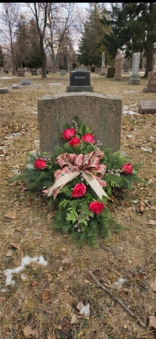 Cross Grave Pillow-Red