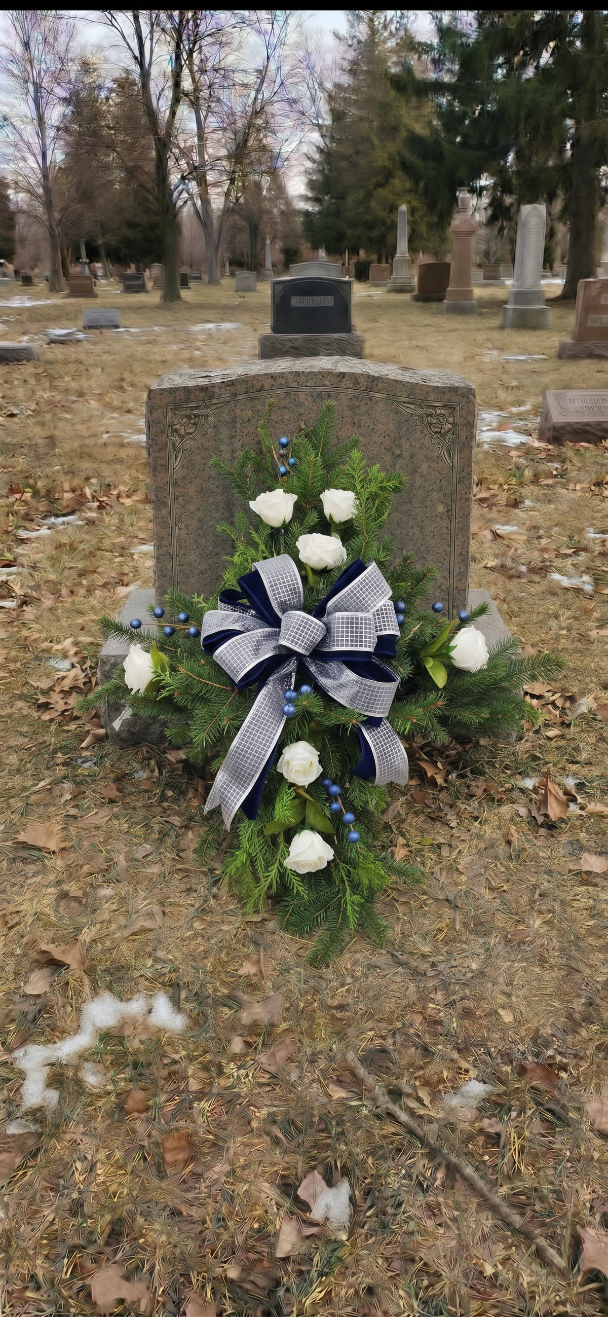 Cross Grave Pillow-White
