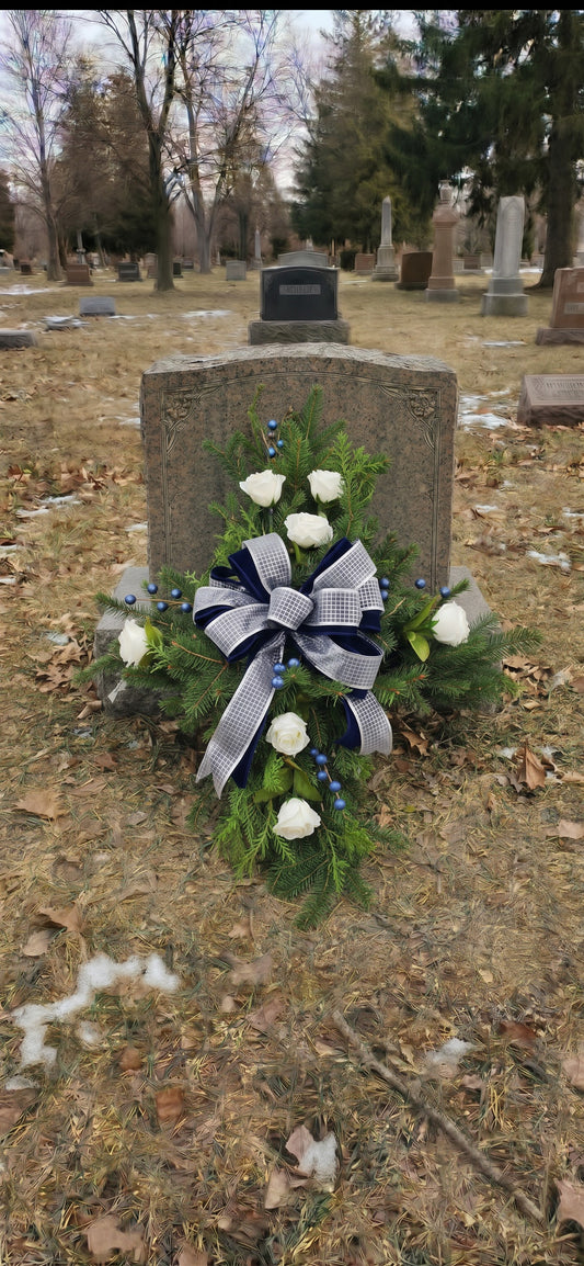 Cross Grave Pillow-White