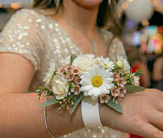 White & Blush Corsage