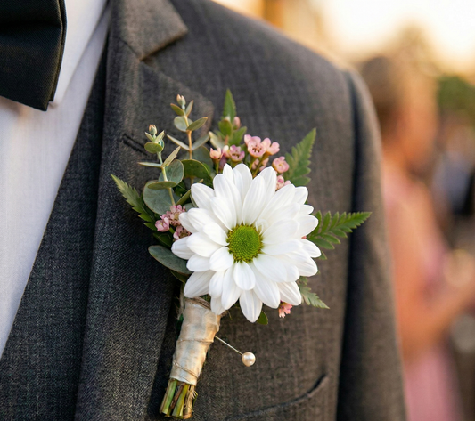 White Daisy Boutonniere